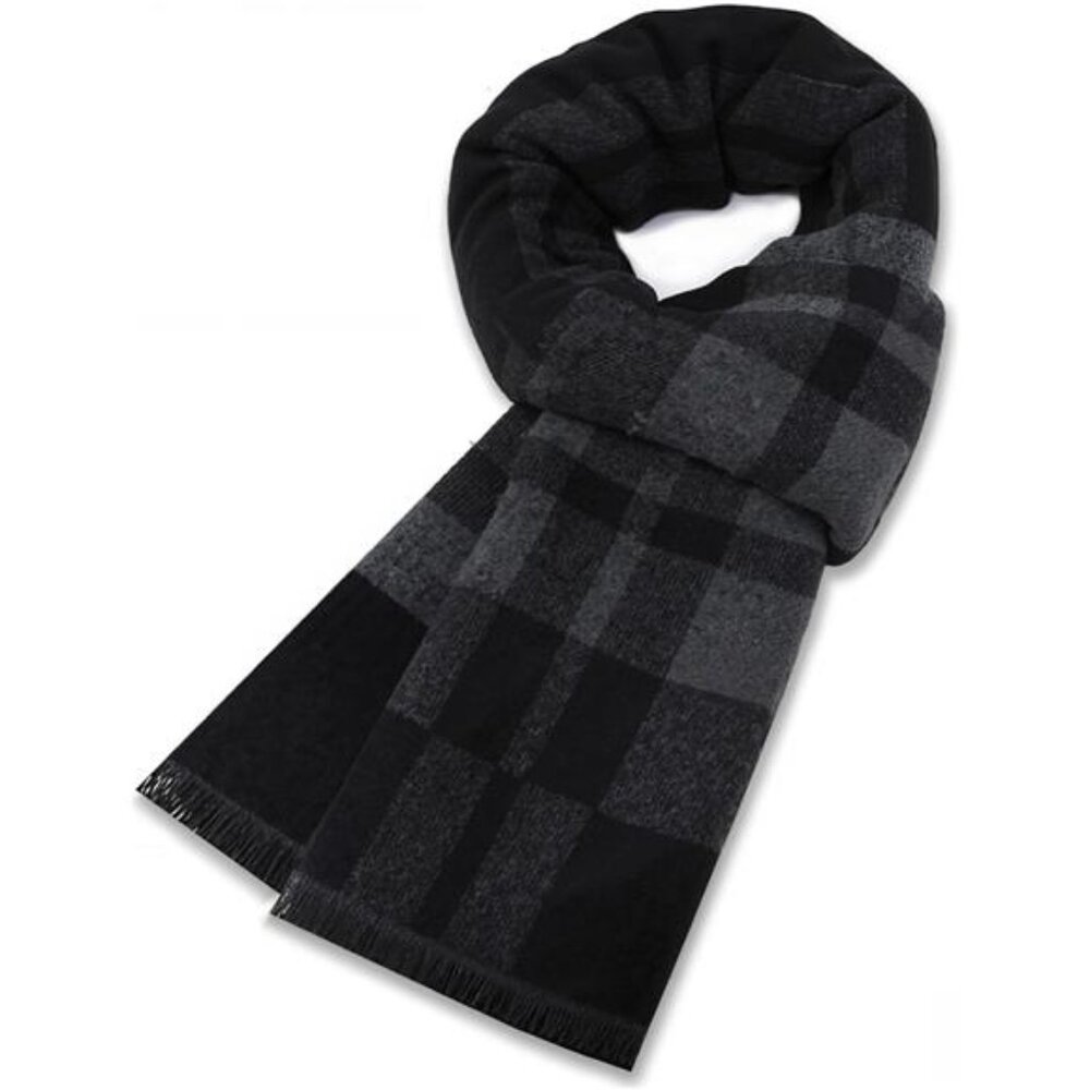 Mens Scarf Winter Warm Plaid Scarf Soft Long Classic Cashmere Scarves for Men